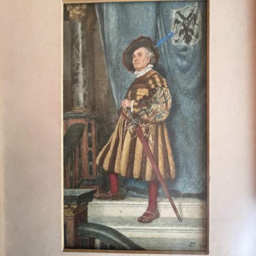 19th Century Continental Water Colour of a Nobleman - Signed image-2
