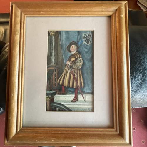 19th Century Continental Water Colour of a Nobleman - Signed image-5