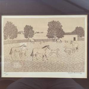 Racehorses and Foals in the Paddock - Vincent Haddelsey - Limited Edition