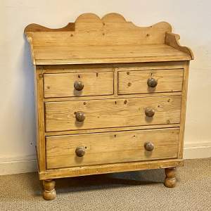 Victorian Pine Gallery Back Chest of Drawers