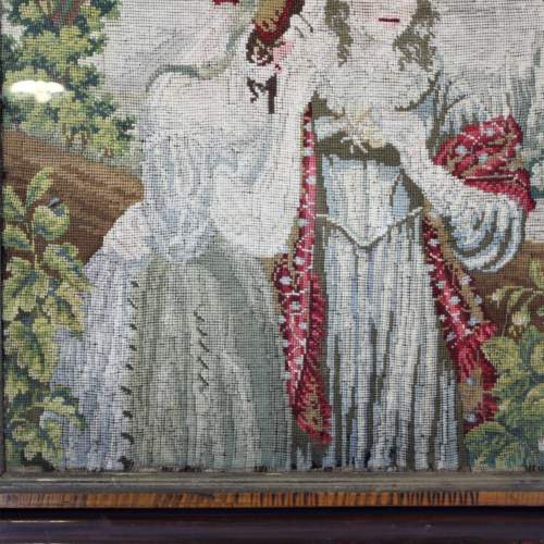 Large 19th Century Tapestry of Two Women in Conversation image-5