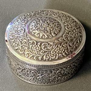 19th Century Indian Kutch Circular Silver Box