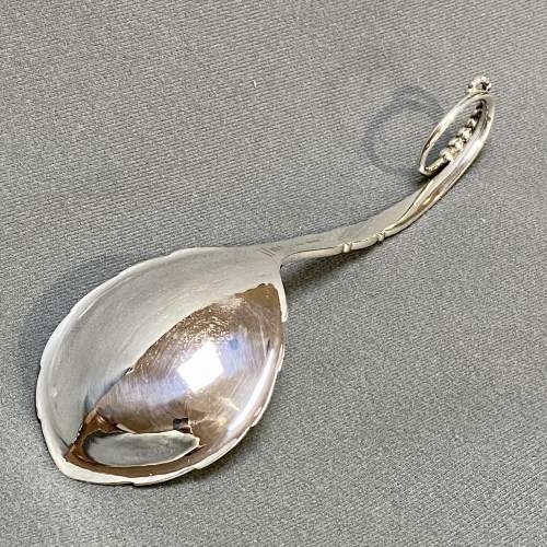 Georg Jensen Large Silver Fruit Serving Spoon image-5