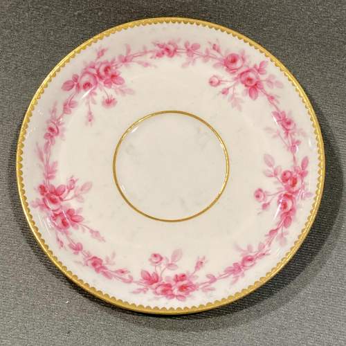 19th Century Minton Pink Roses Cup and Saucer image-5