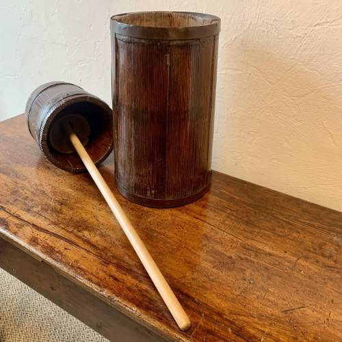 19th Century Stained Pine Farmhouse Butter Churn image-4