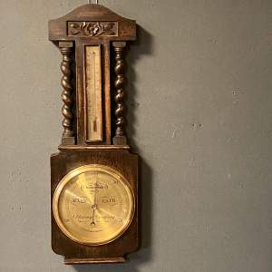 Early 20th Century Oak Wall Barometer