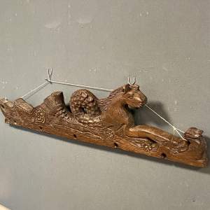 Early 18th Century Carved Oak Panel of a Mythical Creature
