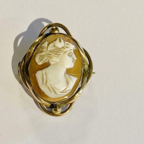 Victorian Shell Cameo Brooch image-1