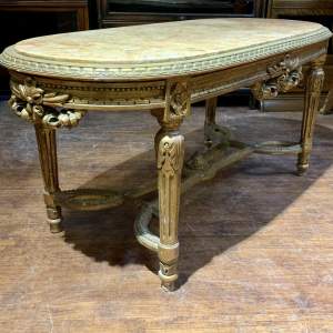 Harry and Lou Epstein French Style Gilded Marble Top Table