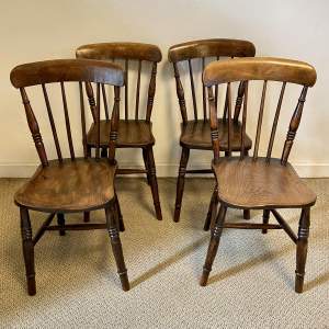 Set of Four Victorian Stick Back Windsor Chairs