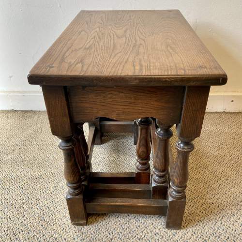 Vintage Oak Nest of Three Tables image-4