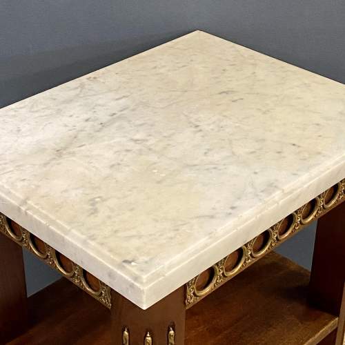 Early 20th Century Continental Marble Topped Walnut Side Table image-5