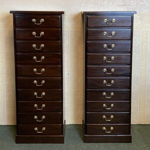 Pair of Tall Ten Drawer Chests image-1