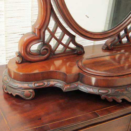Victorian Mahogany Mirror on Stand image-4