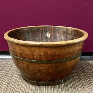 Vintage Wooden Barrel Bowl