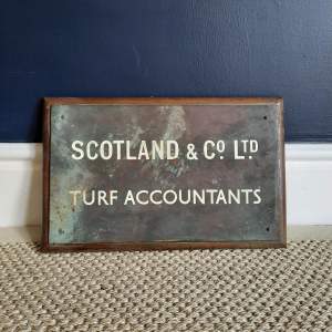 Original Scotland and Co Turf Accountant Sign