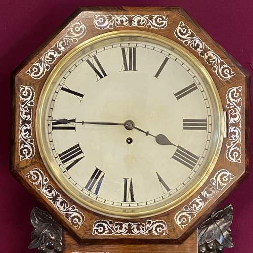 Rosewood 8-Day Single Fusee Drop Dial Wall Clock image-2
