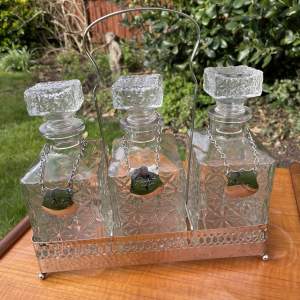 Three Decanter Set with Labels