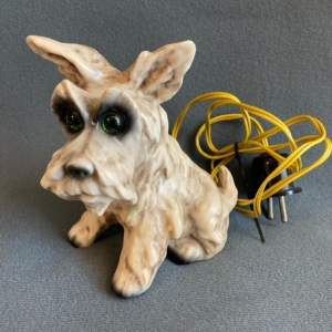 Goebel 1950s Porcelain Dog Figurine Night Lamp