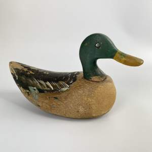 Antique Mallard Decoy Duck - Folk Art