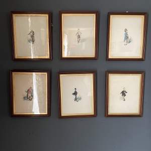 A Set of Six KYD Charles Dickens Hand Coloured Pictures