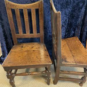 Pair of Late 17th - Early 18th Century English Oak Chairs