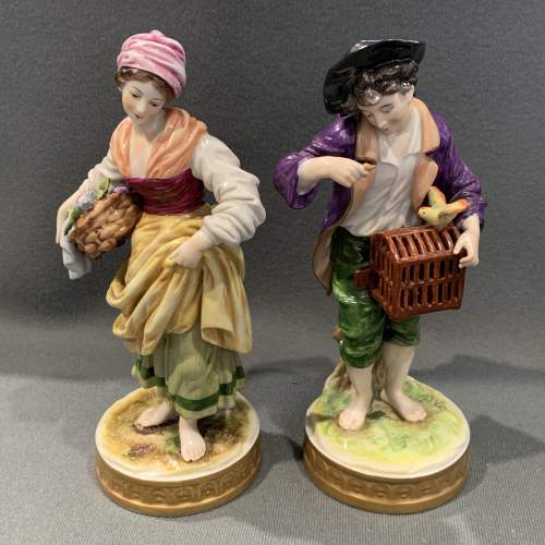 Pair of Volkstedt Porcelain Figurines image-1