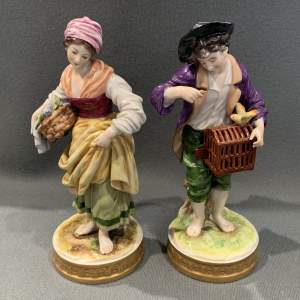 Pair of Volkstedt Porcelain Figurines
