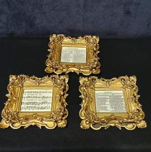 Three Vintage  Antique Gilded Plaster Picture Frames
