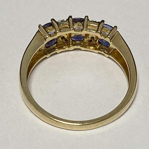 9 Carat Gold Amethyst and Diamond Chip Dress Ring image-4