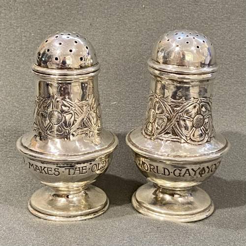 Matched Pair of Omar Ramsden Silver Baluster Pepperettes image-1