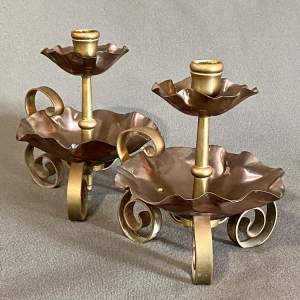 Pair of Early 20th Century Chamber Candlesticks