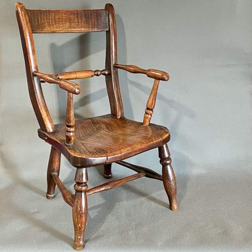 18th Century Childs Oak and Elm Chair image-2