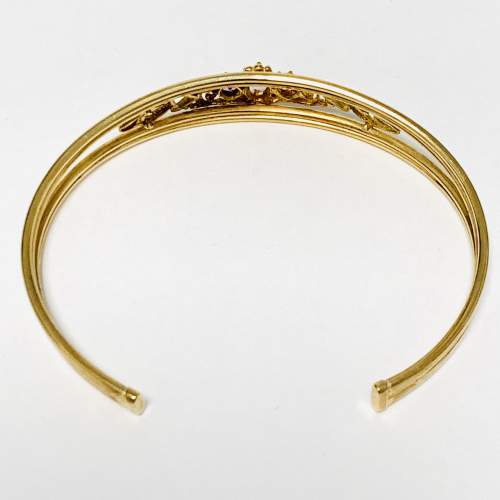 Vintage 9ct Gold Amethyst Cuff Bracelet image-4