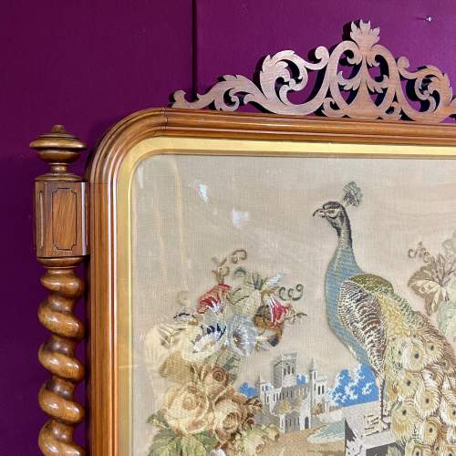 Very Large 19th Century Mahogany Framed Tapestry Fire Screen image-4