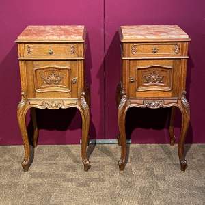 Pair of 19th Century Louis XV Style French Bedside Cabinets