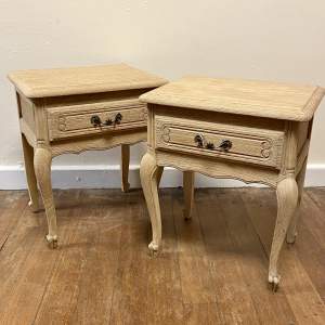 Pair of French Rustic Oak Bedside Tables