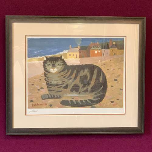 Cat on a Cornish Beach Limited Edition Signed Print - Mary Fedden image-1