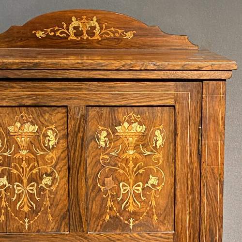 Victorian Inlaid Rosewood Music Cabinet image-2