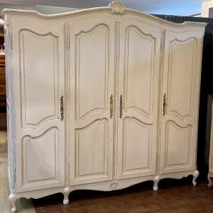 Vintage Large French Painted Breakdown Armoire