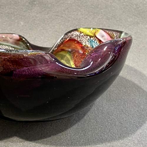 Vintage Multi Coloured Glass Bowl image-5