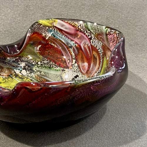 Vintage Multi Coloured Glass Bowl image-2