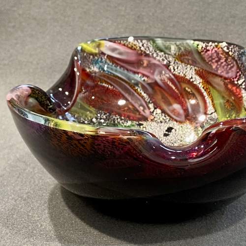Vintage Multi Coloured Glass Bowl image-4