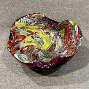 Vintage Multi Coloured Glass Bowl