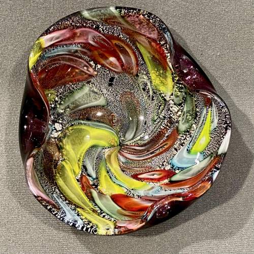 Vintage Multi Coloured Glass Bowl image-3