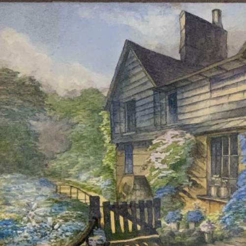 Early 19th Century Watercolour of Old Cottages at Coldharbour image-2