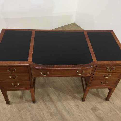 Edwardian Inlaid Desk With Three Black Leatherette Inserts image-2
