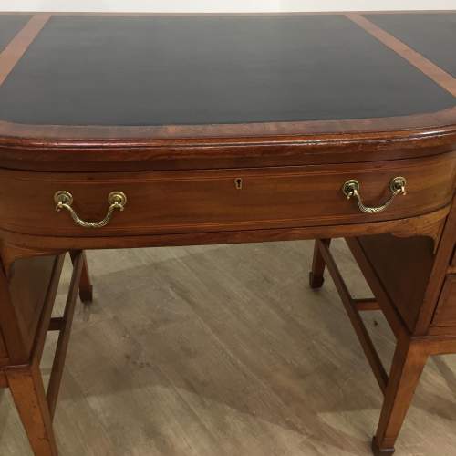 Edwardian Inlaid Desk With Three Black Leatherette Inserts image-4