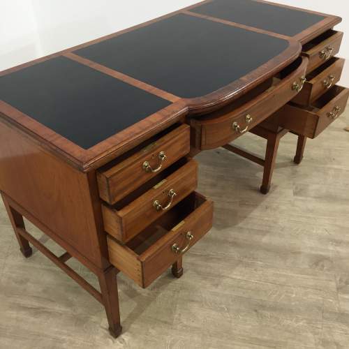 Edwardian Inlaid Desk With Three Black Leatherette Inserts image-6