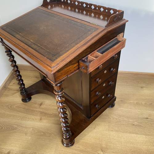 Early Victorian Rosewood Davenport Desk image-4